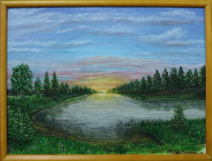 Я рисую Вятку. Борис Мазюта, с.Ильинское, Уголок России. Закат.